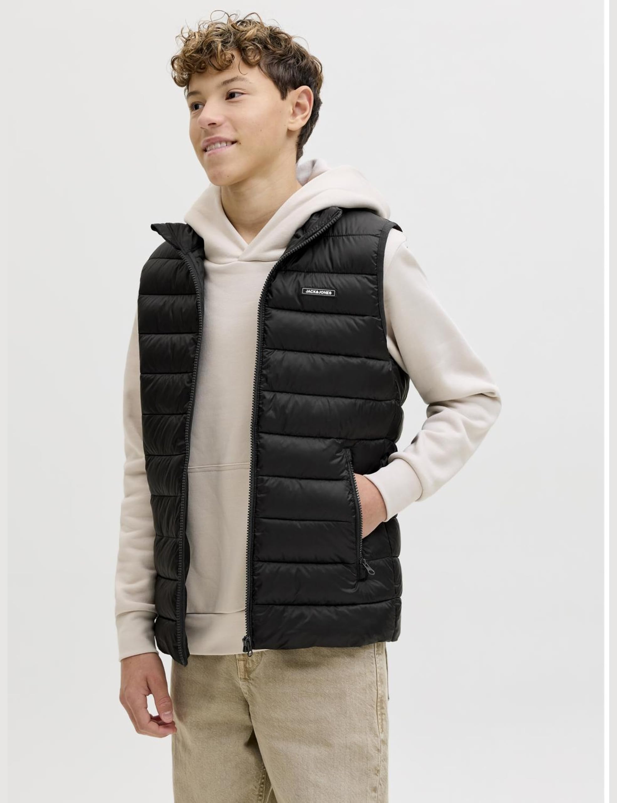 JACK & JONES Jjlouis Light Bodywarmer Collar Jnr, czarny, 164