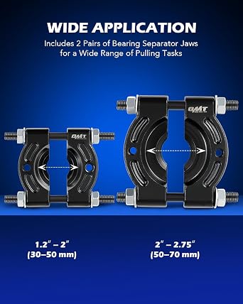 Bearing Puller Set, 5 Ton Capacity Bearing Separator, Pinion Wheel Bearing Removal Kit with 2 and 3 Jaws, Wheel Hub Axle Puller Set, Heavy Duty Bearing Splitter Tool Kit with Blue Case