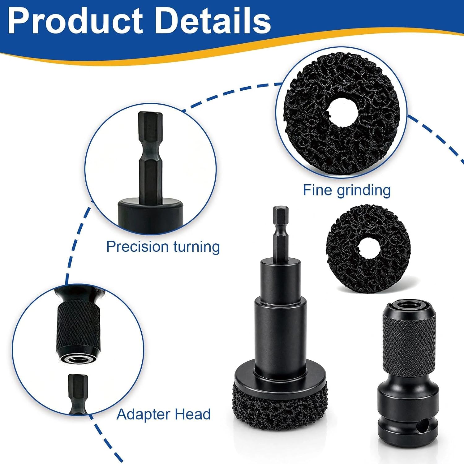 Wheel Hub Cleaning Tool Kit,Wheel Hub Resurfacing Kit Includes 10 Pads for Quick Rust Studs, Hubs, Rotors, Wheel Stud & Hub Cleaner Fits 1/2"Wrenches or Electric Drills,Maintenance Tool for Cars | Wheel Stud & Hub Cleaner