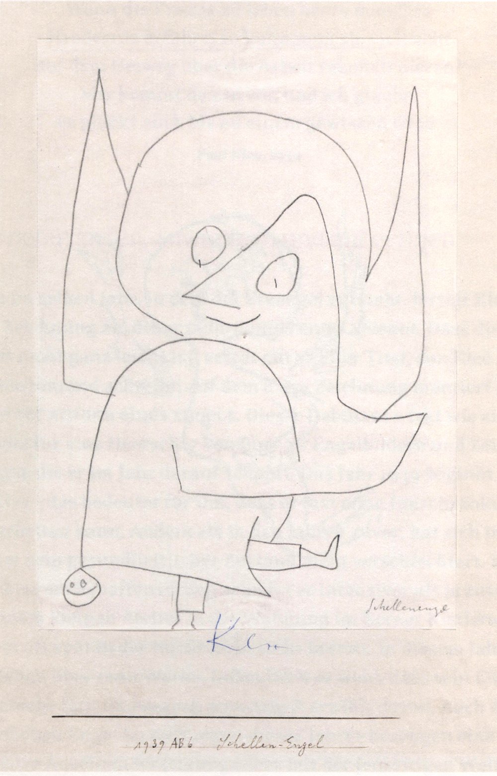 Paul Klee Schellen-Engel cadre marron haut de gamme impression matte