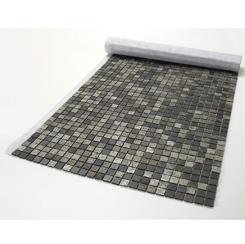 Mosaïque en pierre naturelle 100 x 50 cm - carreau 2,5 x 2,5 cm mixte gris