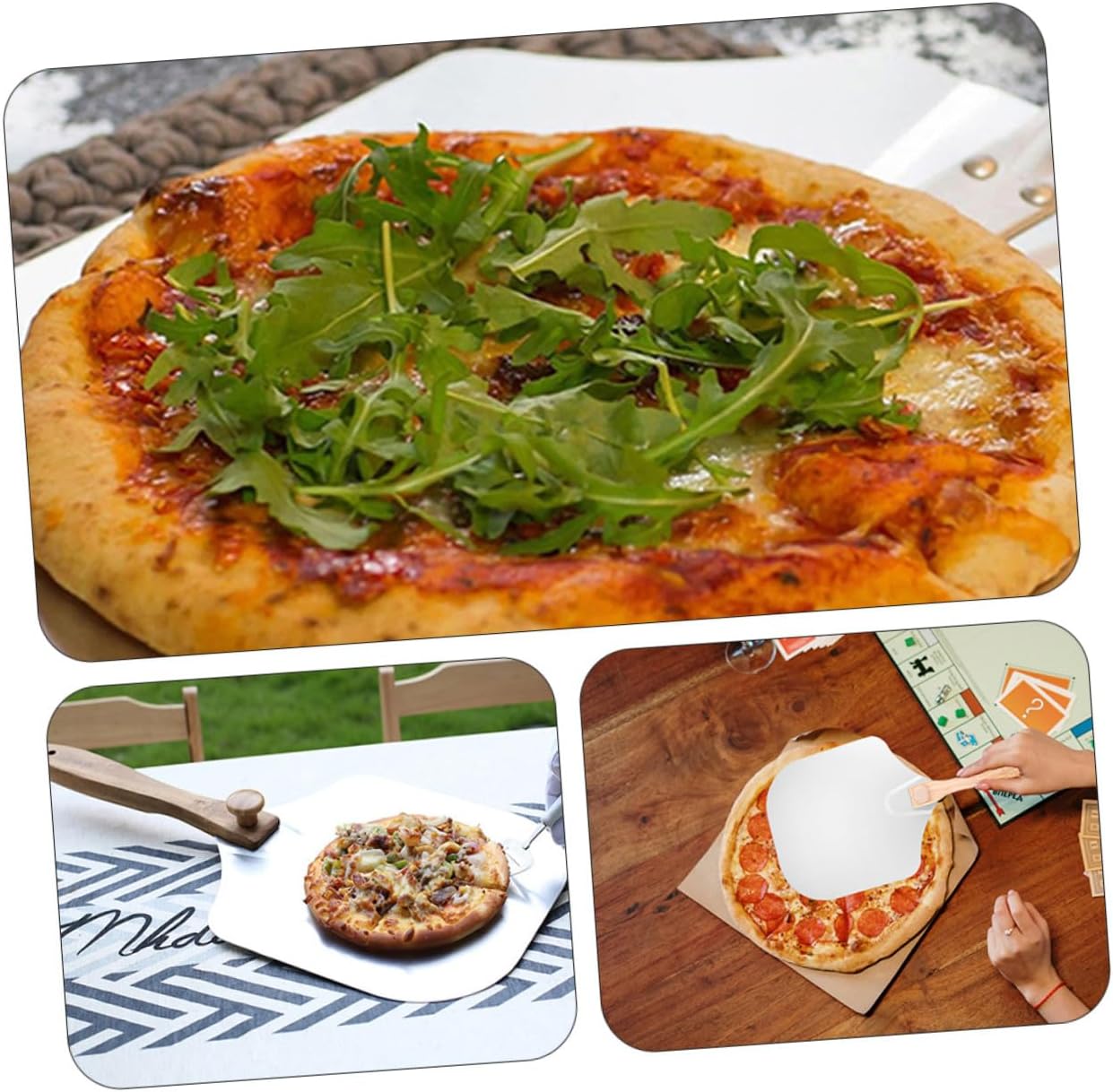 Toyvian Folding Aluminum Pizza Peel with Detachable Handle Baking Pizza Paddle for Oven Transfer Suitable for Home and Restaurant Use Random Color