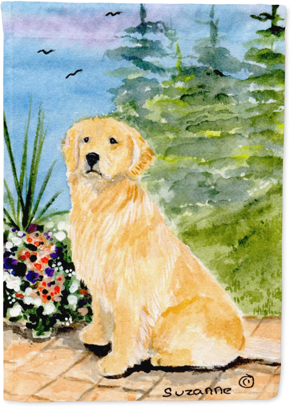 Caroline's Treasures SS8758CHF Golden Retriever Flag Canvas, Large, Multicolor