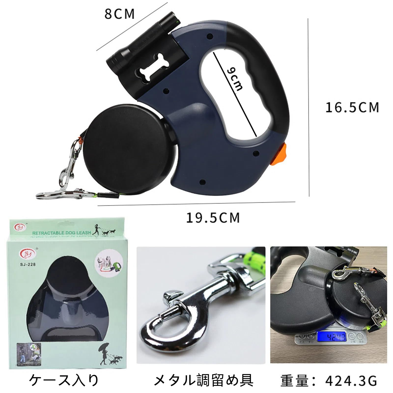 Amazon | HAKONA 犬 リード 伸縮ダブルリード 犬猫 2頭引きリード3m