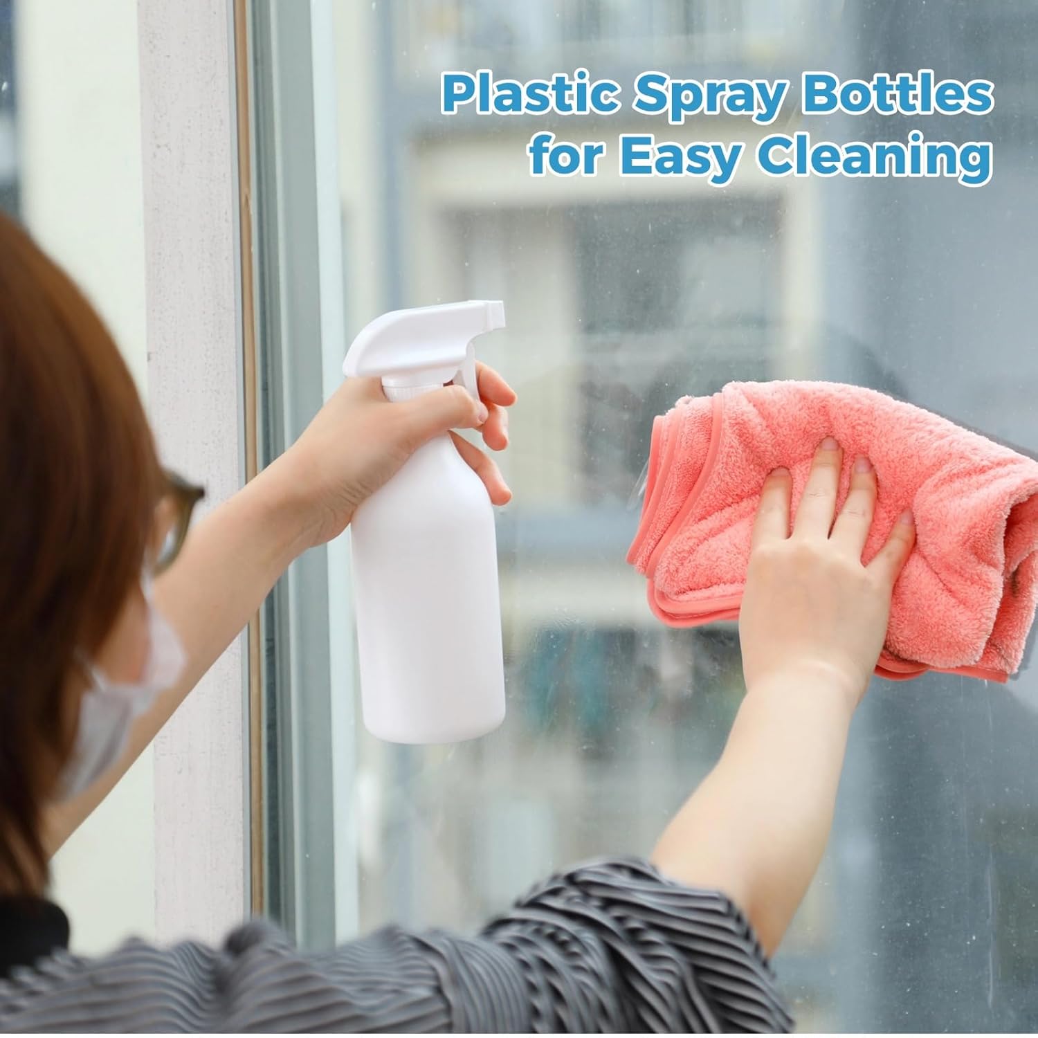 Homaisson 24 PCS Empty Spray Bottles, 16 oz Plastic Spray Bottles for Multi-Purpose Use, Reusable and Lightweight, Ideal for Plants and Cleaning