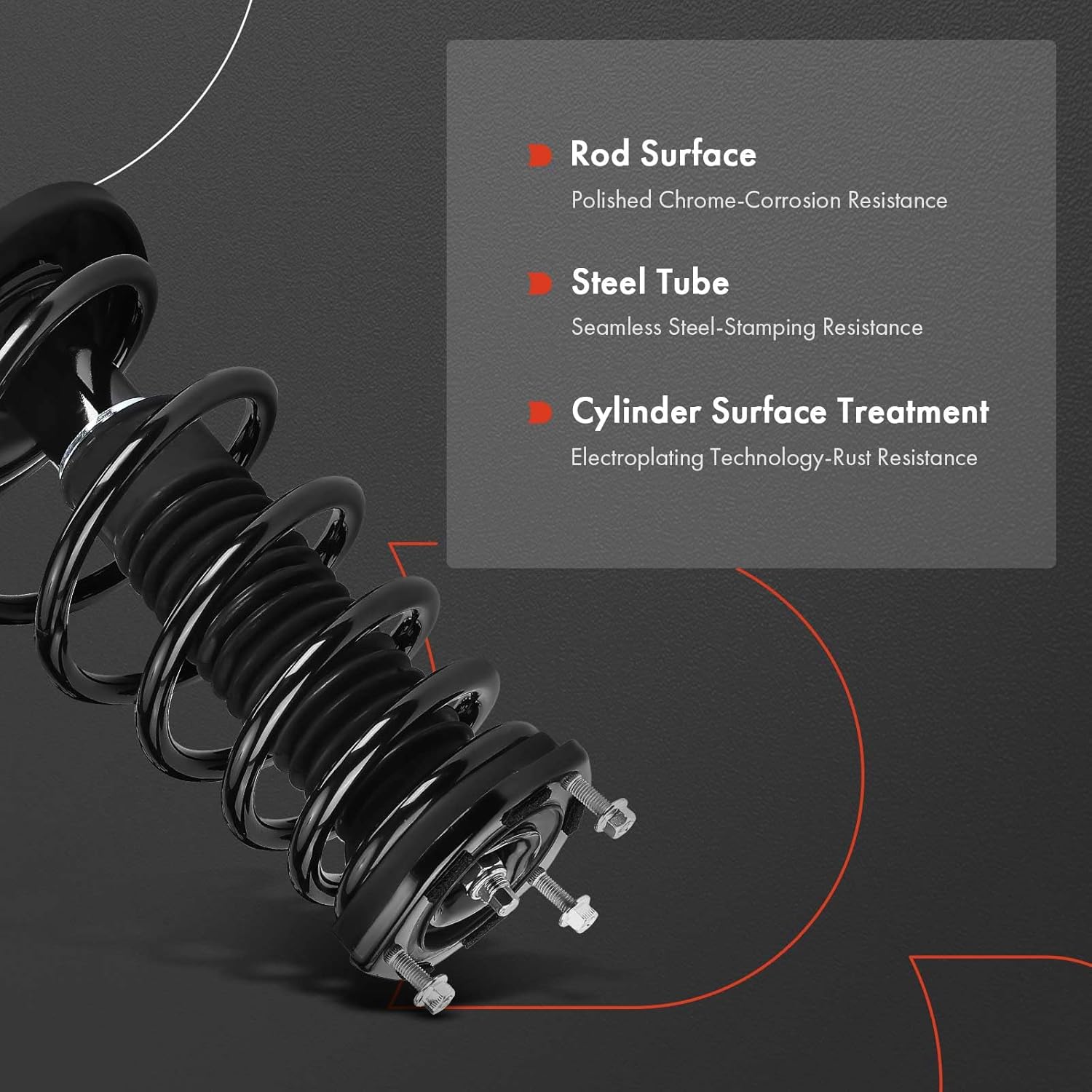 A-Premium Rear Strut Assembly Compatible with Toyota Camry 2015-2017 [SE, Hybrid SE, XSE] - 2x Replacement Suspension Complete Strut Shock Absorber with Coil Spring