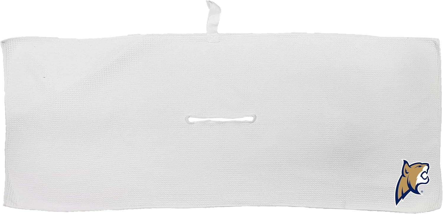 Team Golf NCAA NCAA Microfiber Towel - 16" X 40" (White) with Carabiner Clip, Premium Microfiber with Deep Waffle Pockets- Superior Water Absorption and Quick Dry Golf Cleaning Towel