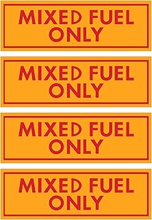 4 Pcs Mixed Fuel Only Stickers for Oil Tank Can Truck Tractor Gas Cap Weatherproof Adhesive Decals