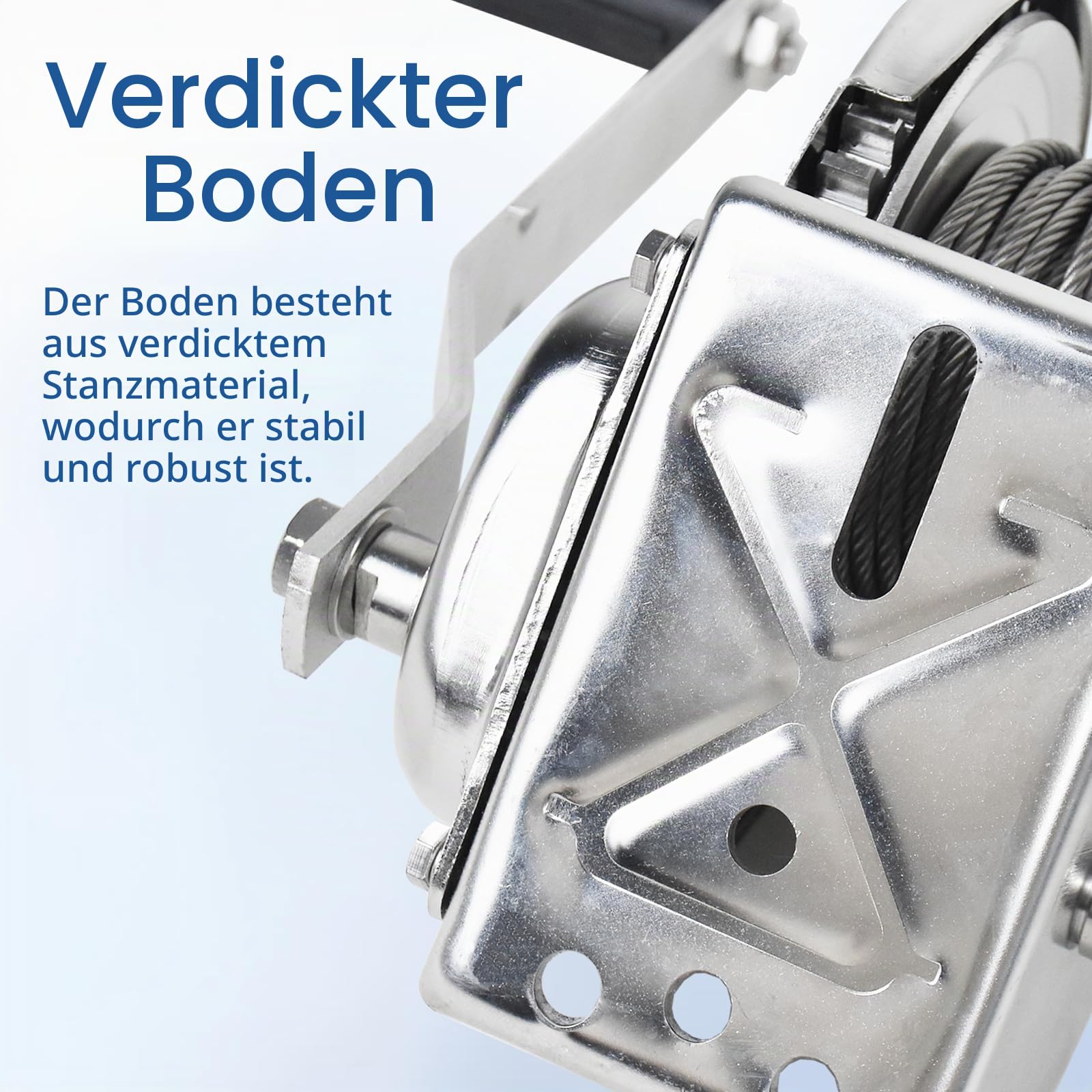 Handseilwinde mit Bremse Edelstahl, 1200lbs/2600lbs(1200lbs,10m) | Seilwinde Hand Klein mit 10m Drahtseil, Handwinde Seilwinde Manuell für Anhänger, Boot und Forst