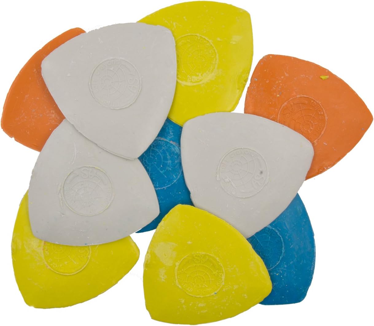 Tailors Chalk - Triangle Chalks for Tailoring, Sewing, Quilting, Crafting, Notions, Fabric Marking - Sewing Notions & Accessories (10 Pieces) (Assorted)