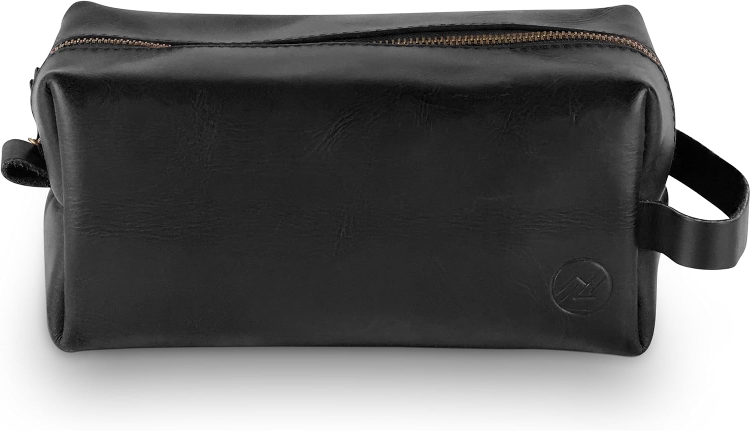 Premium Leather Toiletry Bag For Men - Travel Bag, Shaving Kit Bag & Toiletry Organizer - Full Grain Leather (Single Zip, Brown)