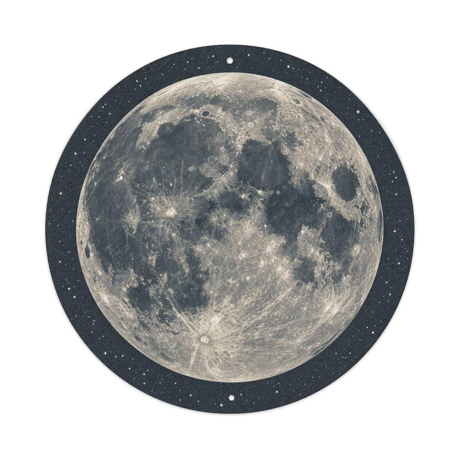 Cosmos Moon Lunar Surface Planetary Orbit Celestial Metal Tin Sign Plaque Wall Decor for Cafe, Man Cave, Club Bar, Office, Home Garden Round Metal Poster 8x8Inch