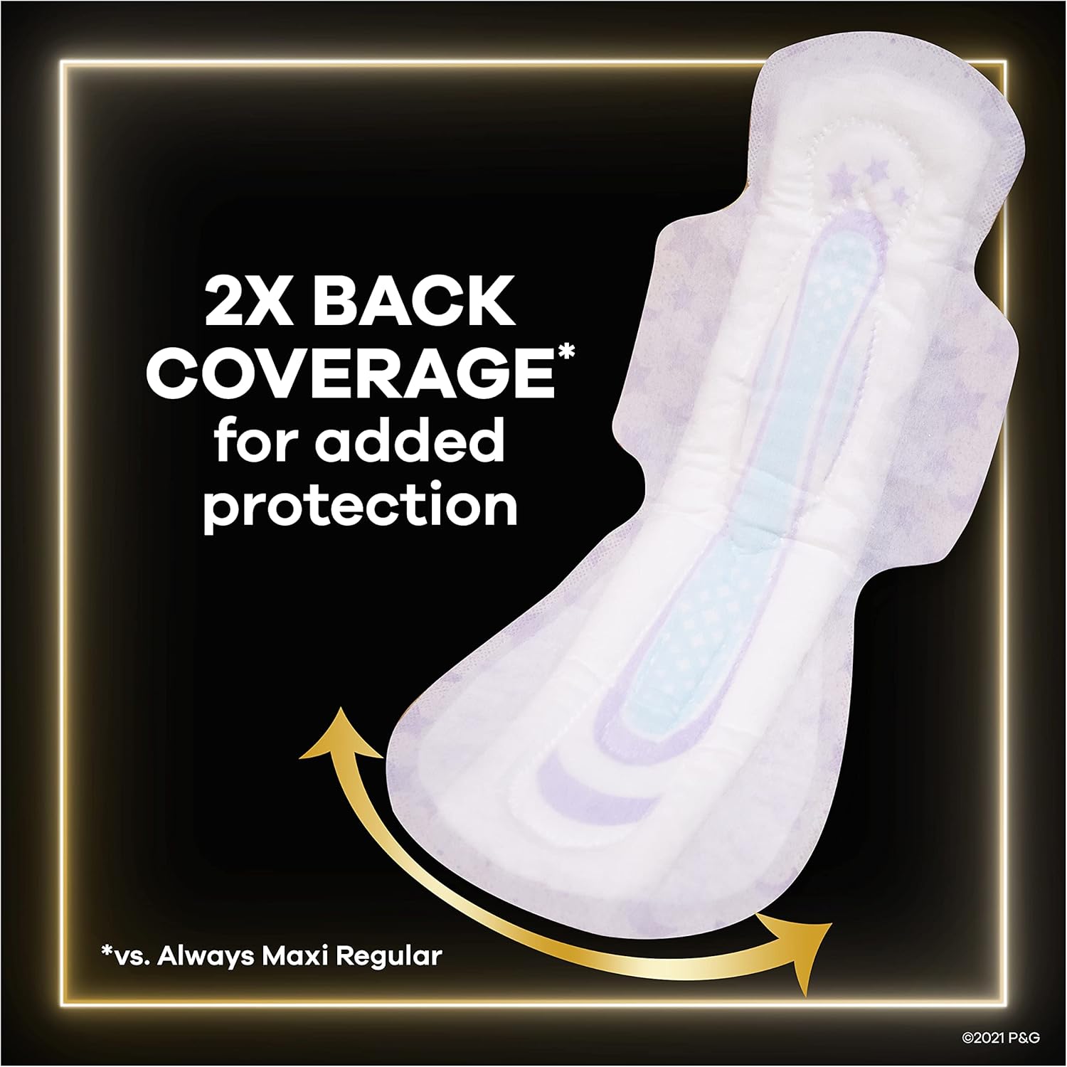 Always ZZZ Overnight Pads for Women Size 6 Unscented with Wings, Always' Widest Coverage for Worry-Free Nights, 10 Count