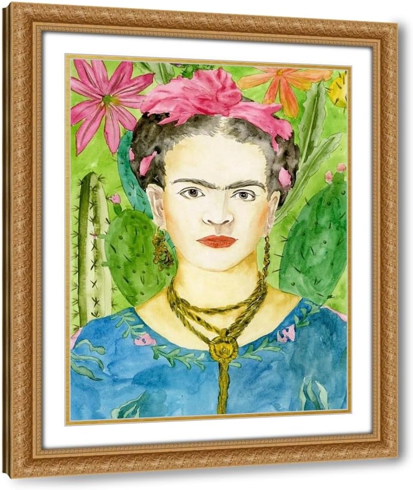 ArtDirect Frida Kahlo II Custom Framed Art Print Giclee Print or Canvas Options with Various Sizes and Customization by Wang, Melissa