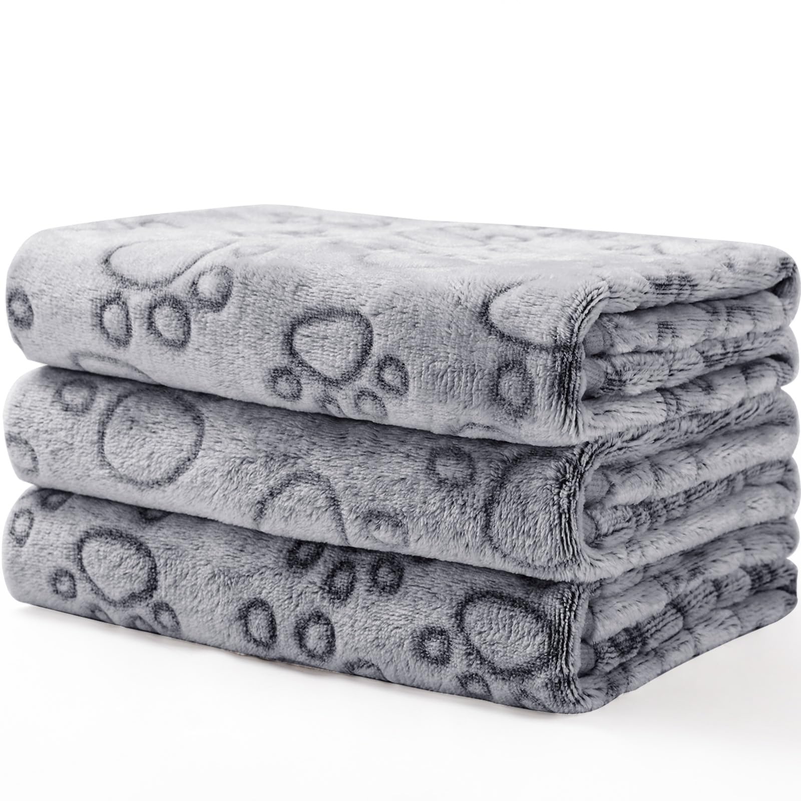luciphia 3 Pezzi Coperta per Cane/Gatto Lavabile Soffice Durevole, Morbida e Calda Flanella,Amore Zampa,Small (60 * 40cm)