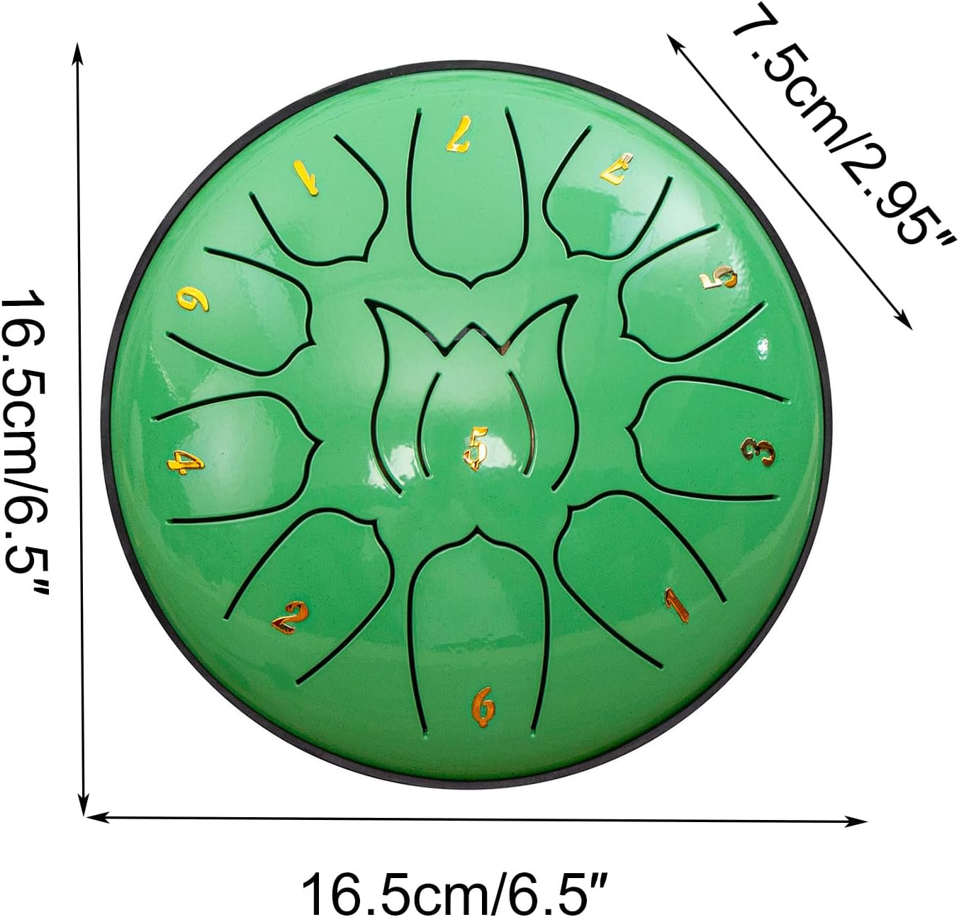 Lancoon Steel Tongue Drum with Percussion Instrument 6 Inch 11 Notes D Major Clear Sound Drumsticks Carrying Bag Handpan Drum Anti-Corrosion for Meditation Music Activity