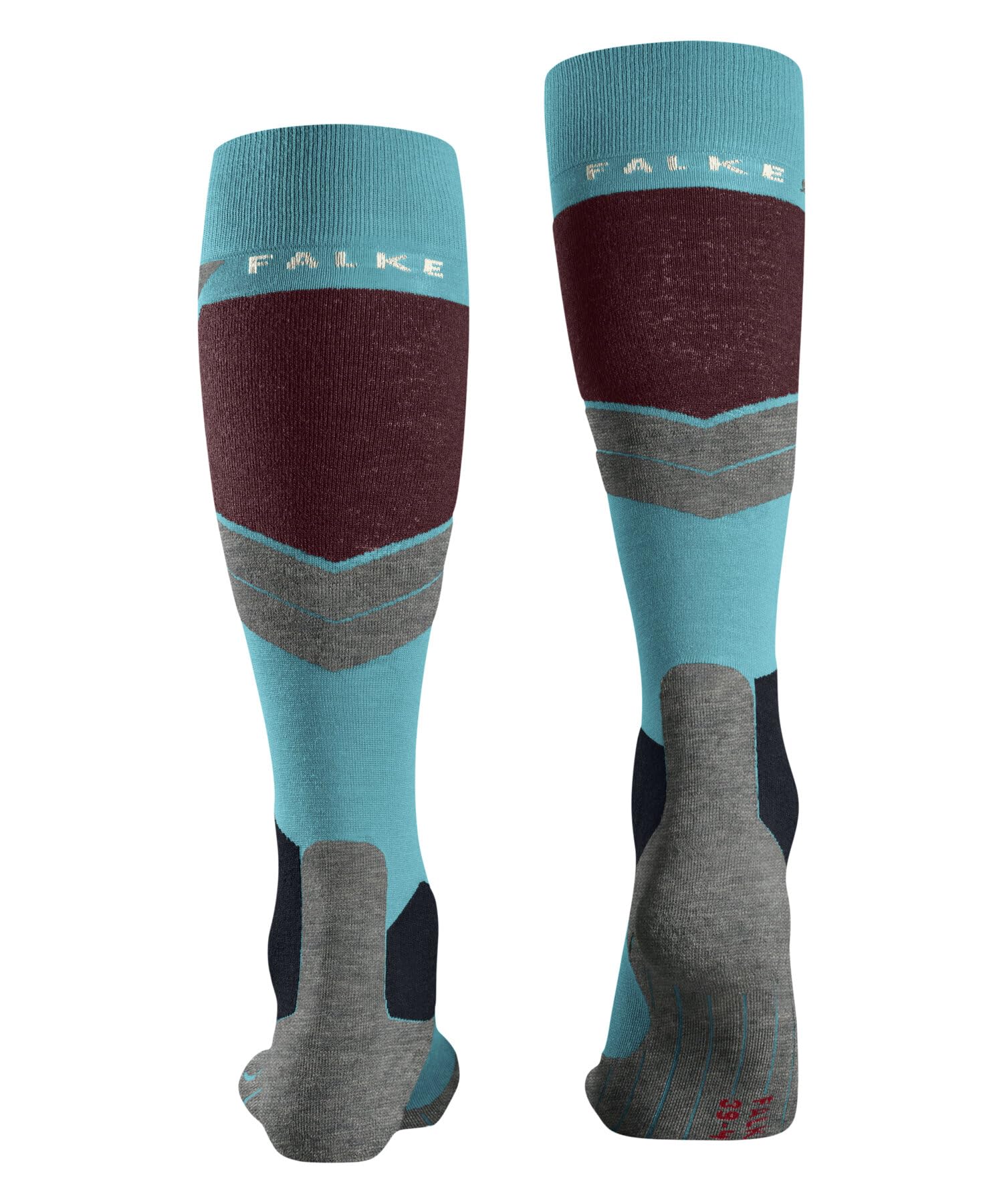 FALKE Kobiety Skarpety narciarskie SK4 Advanced W Kh Wełna ciepłe cienkie1 Para, Turkusowy Peacock Blue 6536-O, 35-36