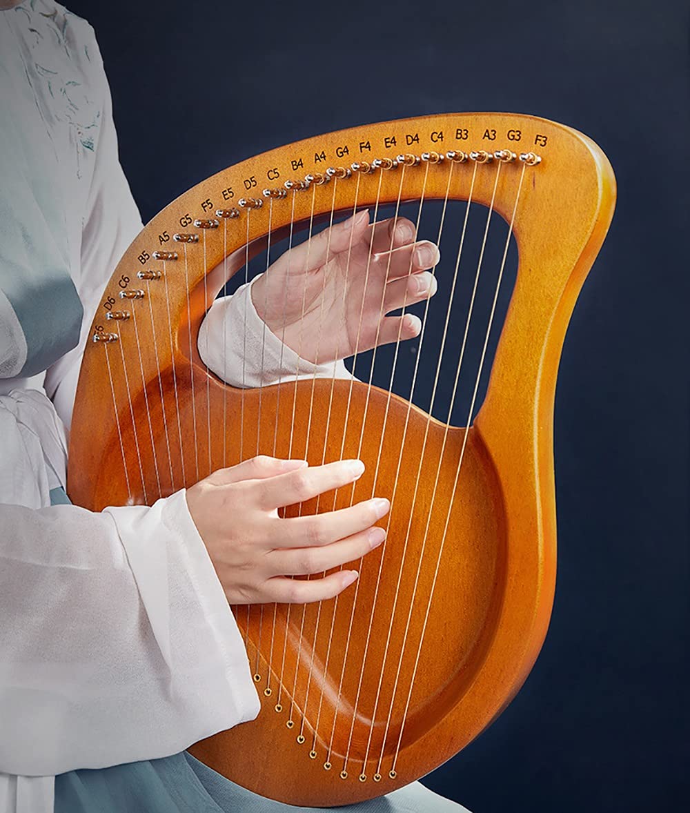 Arpa A Lira A 24 Corde, Legno Massello Di Mogano, Regalo Per Principianti, Adulti, Amante Della Musica Per Bambini, Con Legante Per Accordatura Skink, Corda Di Ricambio E Tutorial Musicale