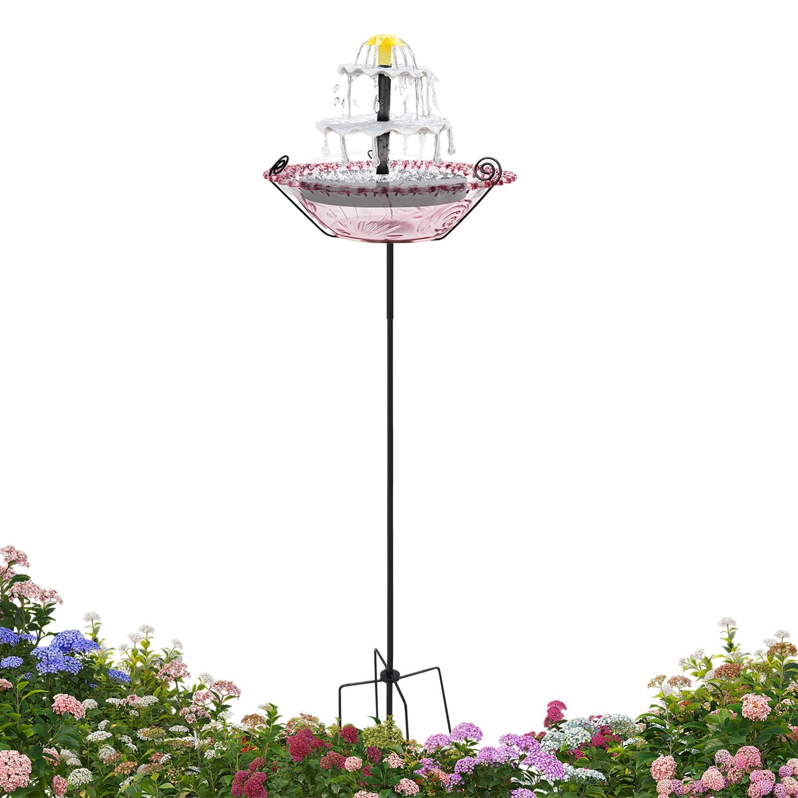Fontana per Uccelli ad Energia Solare Abbeveratoio per Uccelli Blu da | Alimentatore per Passerotti da Esterno per Giardinieri Proprietari di Casa Cortile Terrazzo Balcone Giardino
