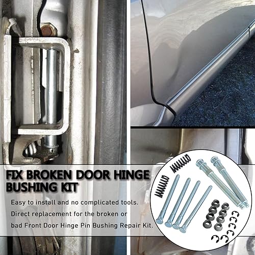 Miniatura 7 de Kit de reparación de buje de bisagra de puerta con resorte + herramienta de resorte de puerta compatible con Chevrolet C1500 C2500 C3500 K1500 K2500