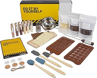 DIBYS DIY-Set Schokolade zum selber machen | Schokoladen-Kit mit natürlichen Zutaten & 12 Toppings | Geschenk-Idee für Kin...