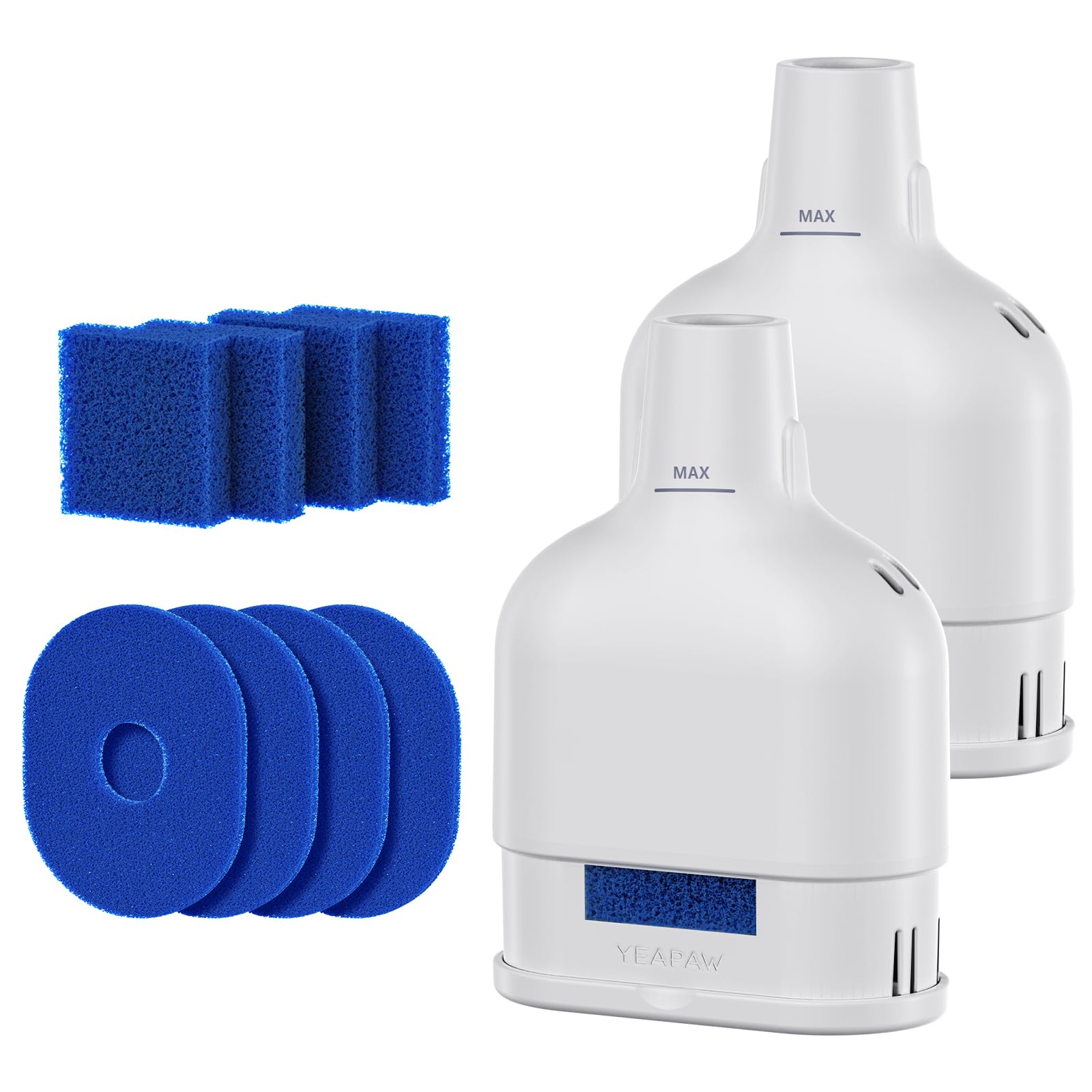 YEAPAW Cat Water Fountain Filters 2 Pack Five Stages Filtration Cat Fountain Replacement Filters for Stainless Steel Water Fountain 2 Months Set of Replacement Filters for Ultra Quiet Cat Fountain