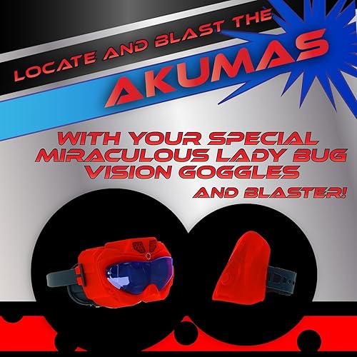 Miniatura 2 de Miraculous Ladybug Vision Blaster Challenge, captura Akumas con tirador de muñeca y gafas de visión de mariquita, diversión en interiores y