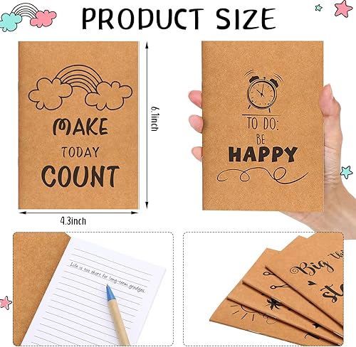 Miniatura 2 de Chinco Paquete de 48 cuadernos inspiradores de papel kraft para regalo, cuadernos motivacionales, pequeños bolsillos inspiradores, divertidos para