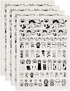 SUPERDANT 4PCS Cartoon Cats Underglaze Paper Transfer Cat Paws Transfer Paper for Clay Ceramic Porcelain Under Glaze Transfers for Pottery Enamel Decals Black Underglaze Decal Papers Handcrafted Gifts