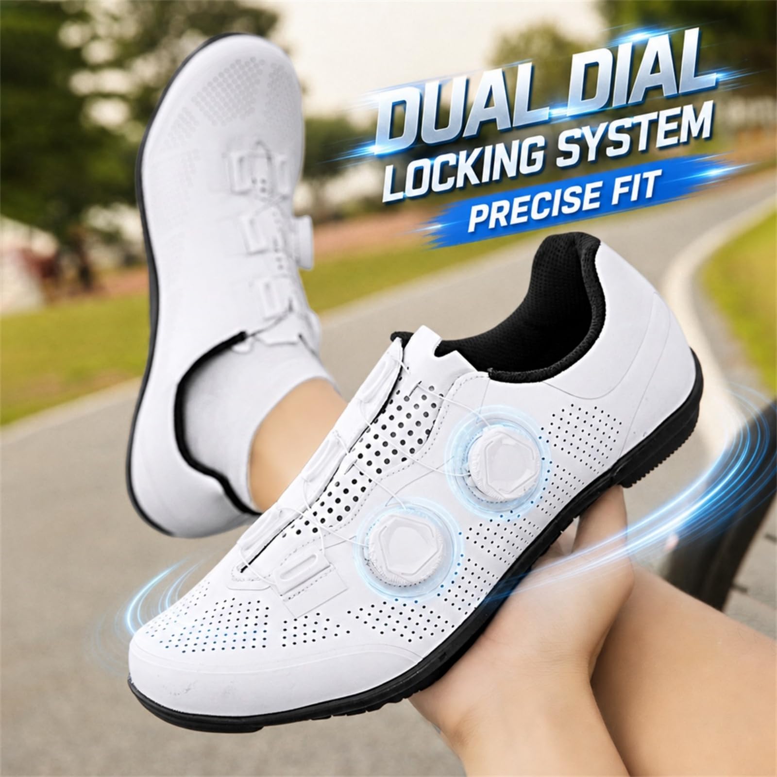 JiuQing Męskie buty rowerowe gumową podeszwą buty rowerowe bez blokady
