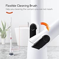 Vista 4 de Cordless Electric Spin Scrubber,380RPM High Speed Rotation,Fast Charging-Long Lasting,Power Scrubber with 3 Replaceable Scrubbing Brush Heads for