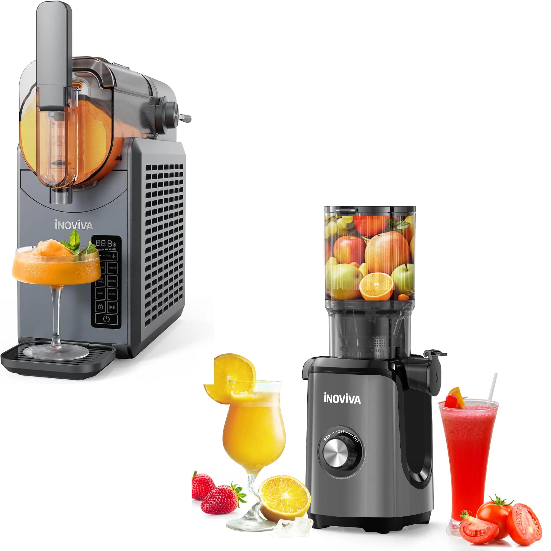 Inoviva Slushie Machine Barrel Kit - 68oz Replacement With Stirring Blades & Handle