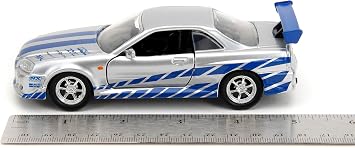 Jada Fast & Furious Diecast Model 1/32 2002 fits Nissan Skyline GTR R34silver/blue