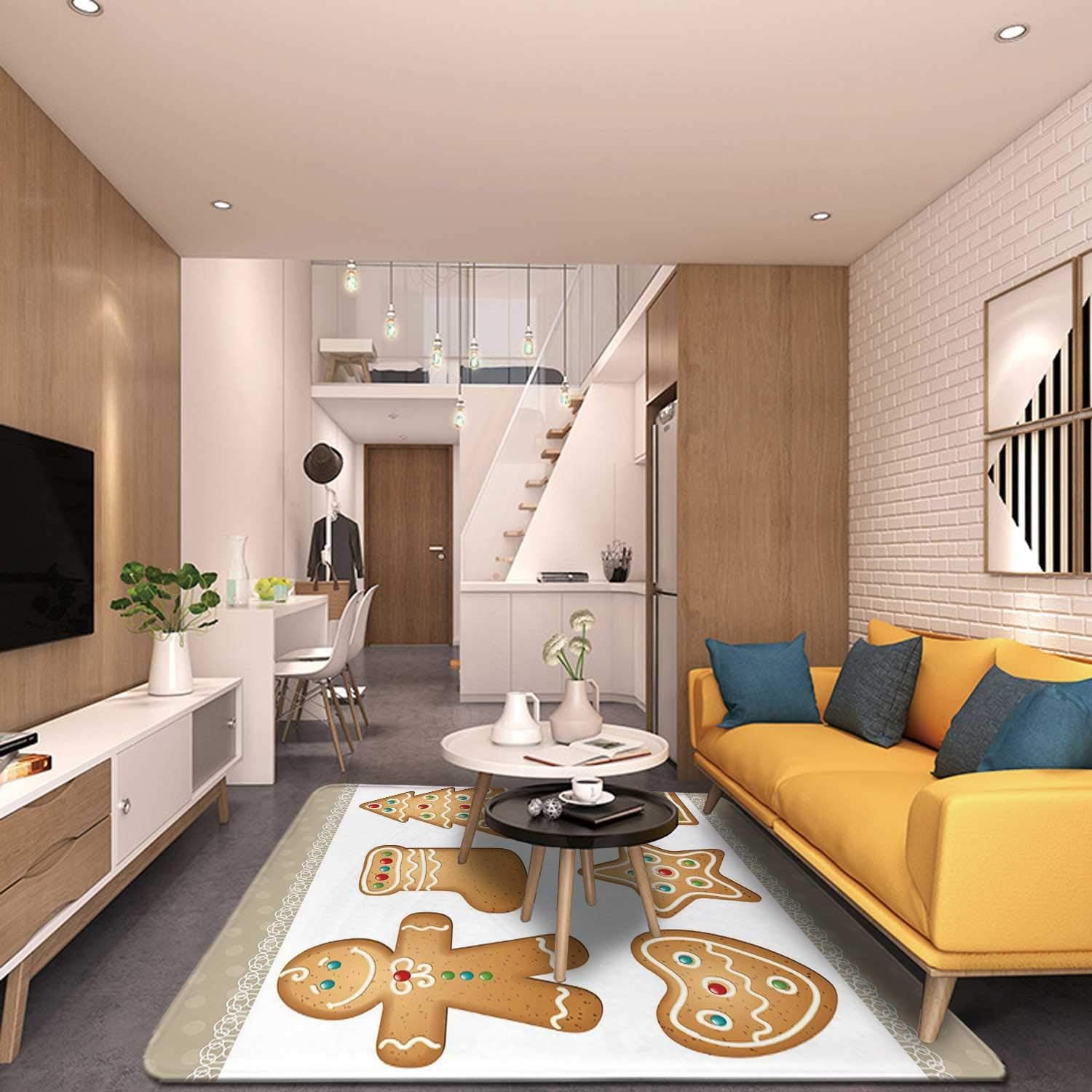 Amazon.com: Gingerbread Man,Area Rug Rugs Cute Pastry Design Graphic ...