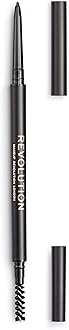 Revolution, Precise Brow Pencil, Double Ended, Ultra-Fine Pencil Tool, Includes Spoolie Brush, Medium Brown
