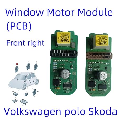 Window Motor Module PCB Circuit Board Compatible with VW Polo Compatible with Skoda Rapid Ameo SEAT Ibiza 6j 6R0959801AH 6R0959802 6R0959811 6R0959812(Back right-1pcs)