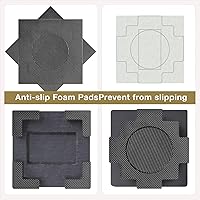 Vista 4 de Elevadores de madera de 3.5 pulgadas con almohadilla de goma antideslizante, elevadores de muebles resistentes y seguros, elevadores de cama paquete