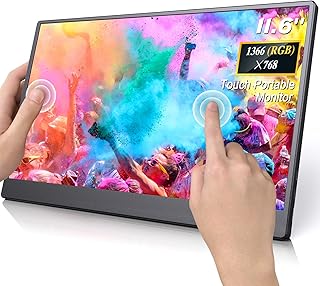Portable Monitor, Eyoyo 11.6 Inch Touchscreen Computer Display 1366x768 Portable Laptop Monitor USB C HDMI -Powered Monitor, IPS 178° Screen Eye Care, External Monitor for Laptop PC Phone Mac Xbox PS4