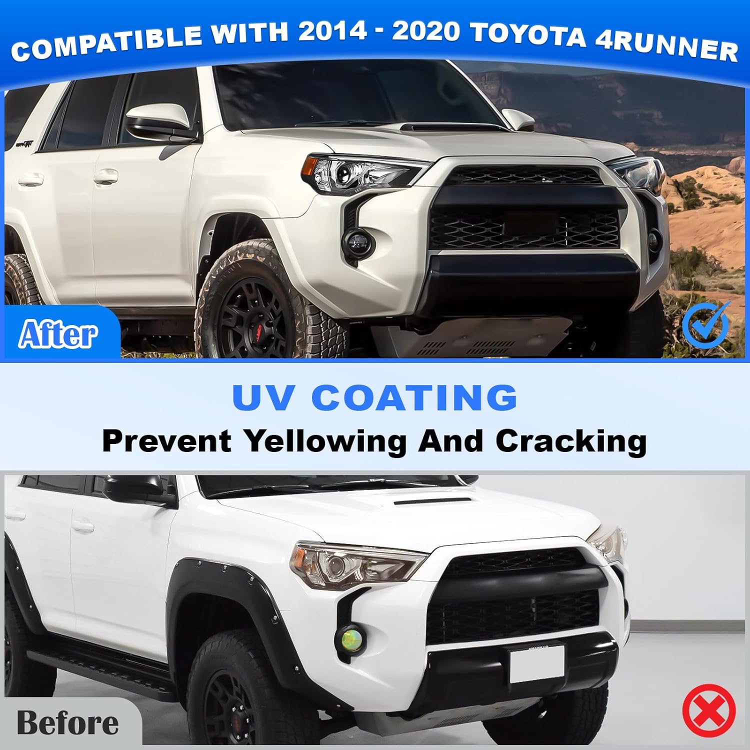 JFN Headlights Compatible with Toyota 4runner SUV 2014-2020 OE Factory Style (Passenger Side(Right))