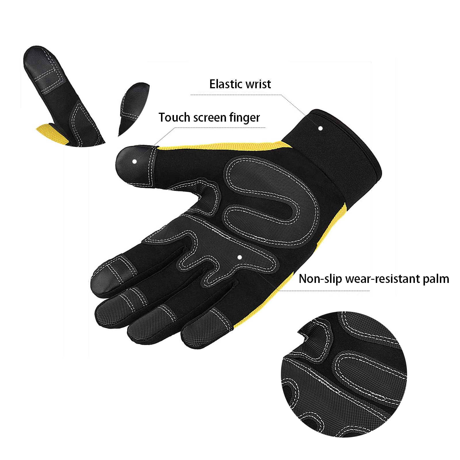 Leder Garten Werkzeug mit Klettverschluss Touchscreen Arbeitshandschuhe Dornenfest Rosenhandschuhe Gartenhandschuhe für Garten und Bodenarbeiten
