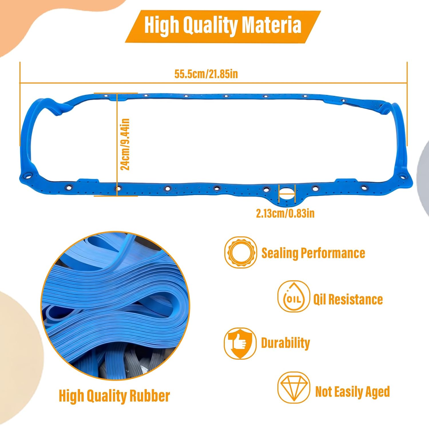 OS34509T Engine Oil Pan Gasket Compatible with Chevy V8 Small Block 265 283 327 350 383 400 1957-1979 Oil Pan Gasket Thick Front Seal XCHJ652-SB