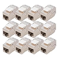 DIGITUS Modulo Keystone Cat-6A schermato – 12 Pezzi – Versione compatta – Presa RJ45 – 500 MHz 10GBase