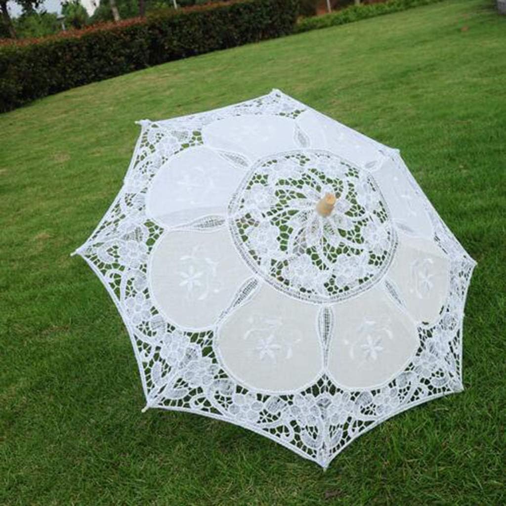 5セット花パラソル傘装飾結婚式の花嫁手作り写真プロップL, 白