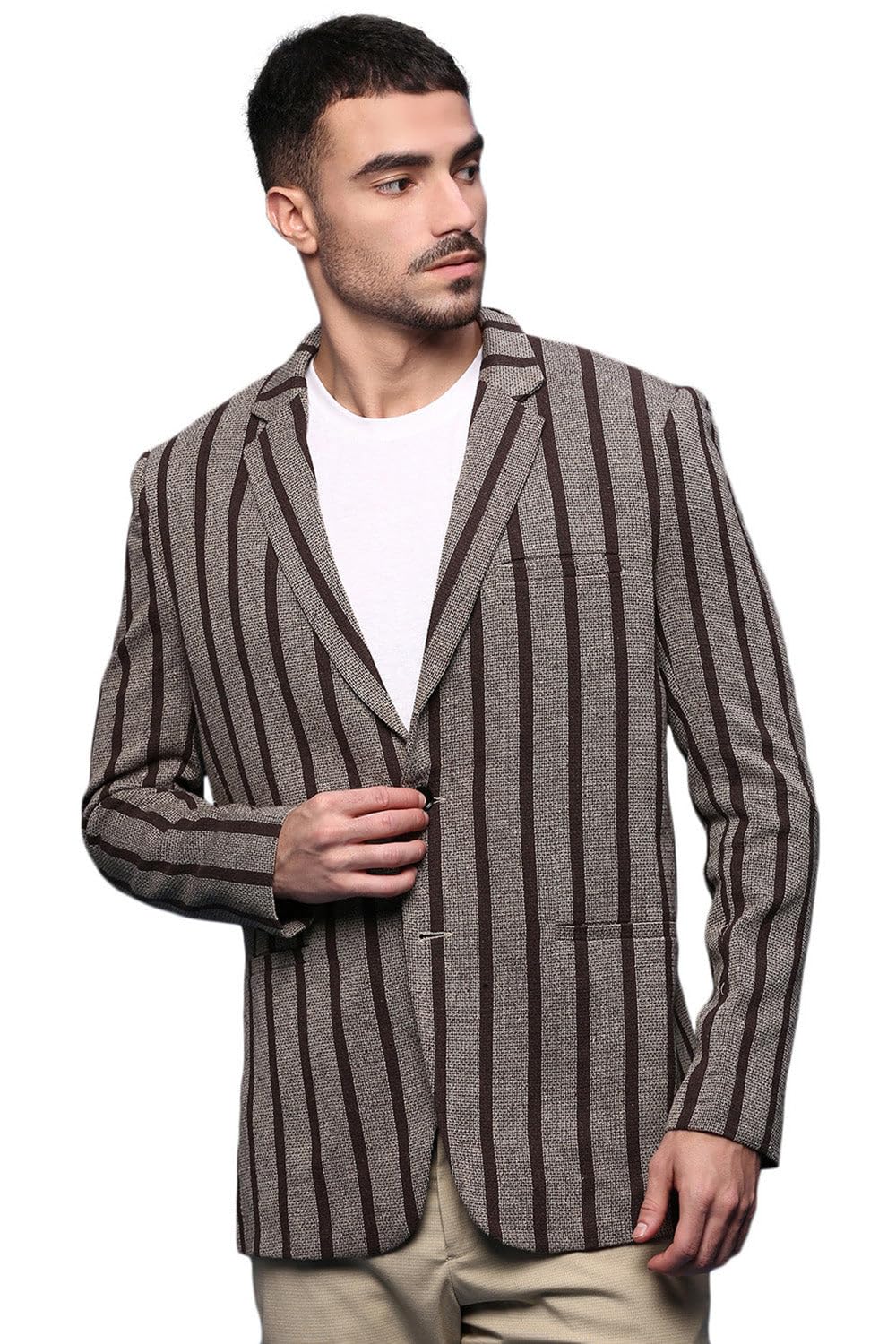 showoffff SHOWOFF Men's Brown Slim Fit Single-Breasted Blazer SOBLZ-091-7_Brown_XXL-picture-51