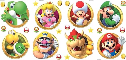 RoomMates RMK5224SCS Super Mario - Calcomanías de pared para despegar y pegar