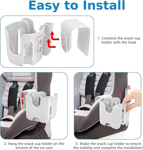 Miniatura 7 de Accmor Portavasos para niños para asientos de automóvil convertibles, soporte universal para vasos para niños, compatible con la mayoría de modelos