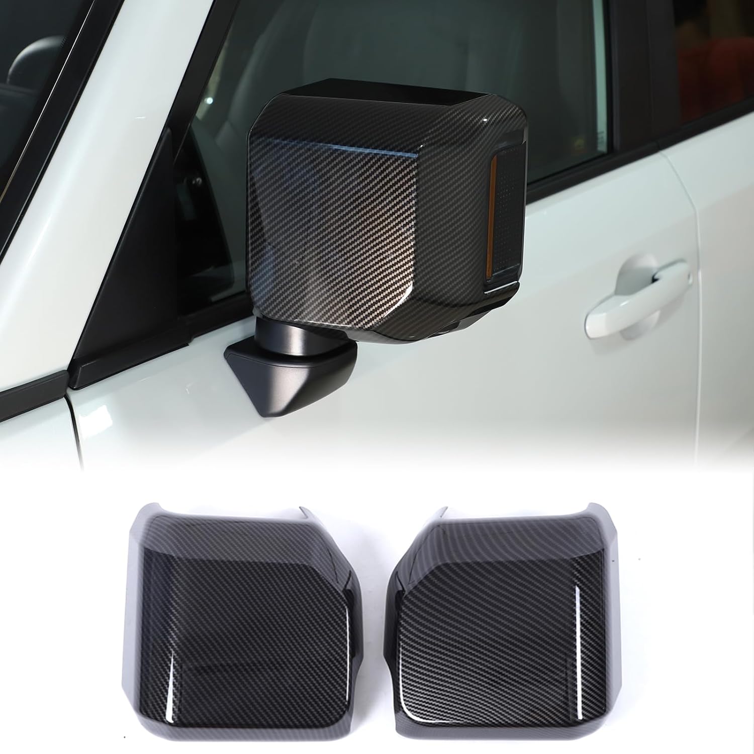 Car Rearview Mirror Cover Compatible with Lexus GX550 2024+/Toyota Land Cruiser Prado 2024+ Door Rear View Mirror Cover Side View Mirror Protective Trim Cover 2PCS/Set (Piano Black)