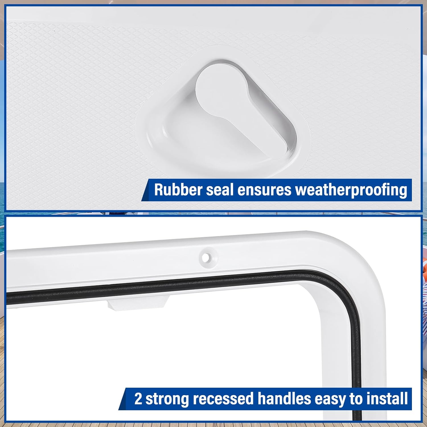 NovelBee Marine Deck Hatch,14" x 24" Boat Rectangle Deck Hatch Lid for Marine Caravan RV