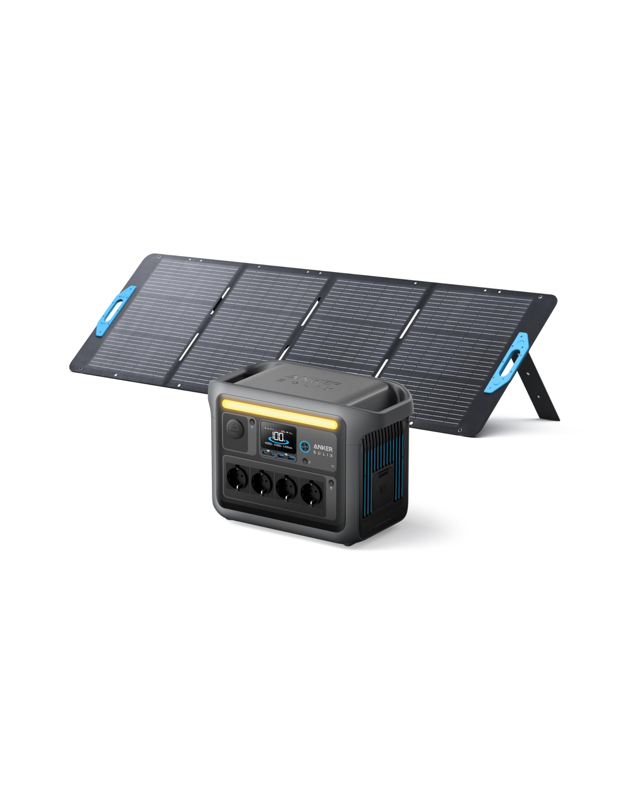 Anker SOLIX C1000 Set Tragbare Powerstation mit 200W Solarpanel 
