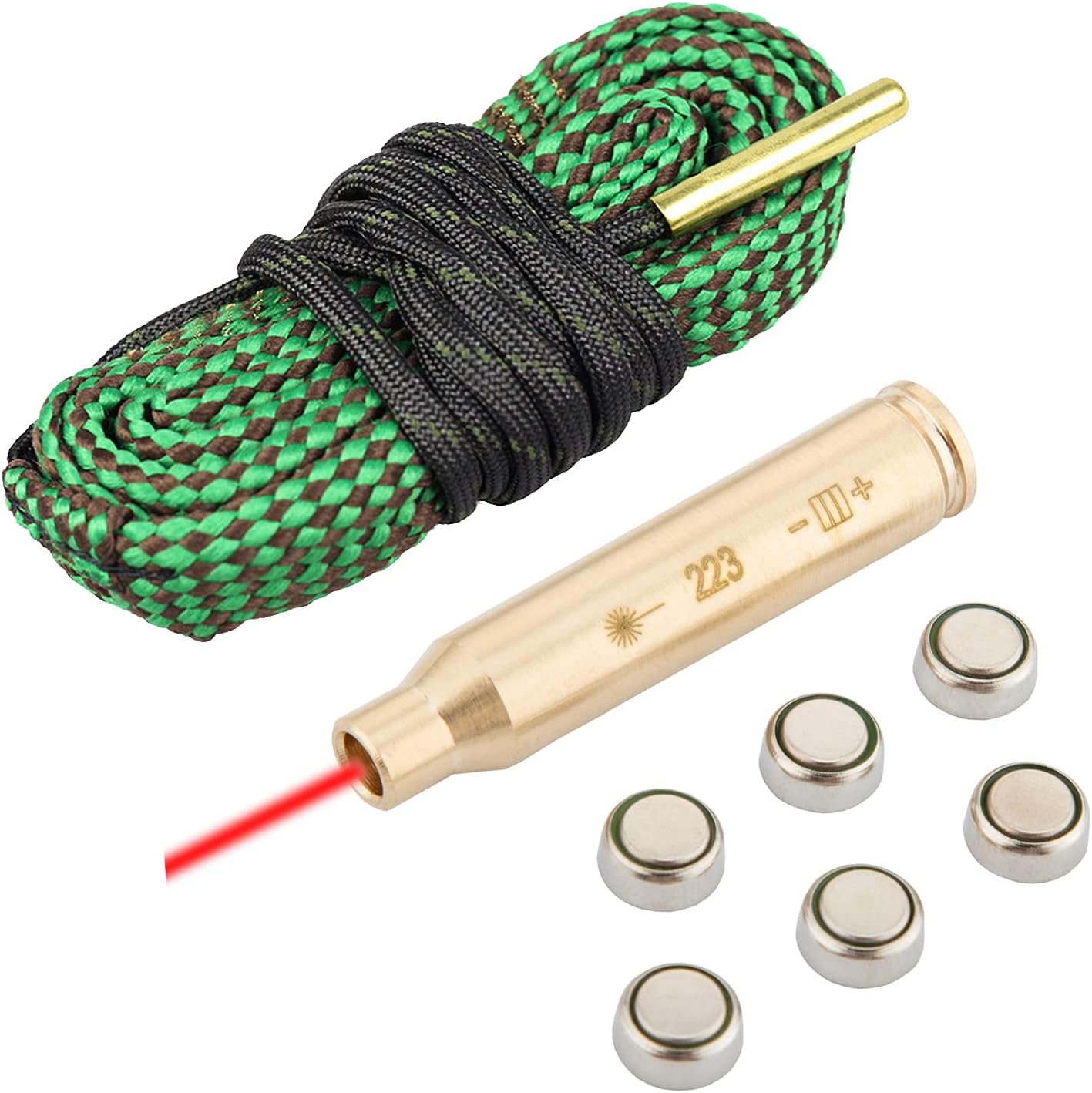 223 5.56 Gun Snake Cleaner + Bore Sight, Rifle Shotgun Gun Cleaning Snake for .22